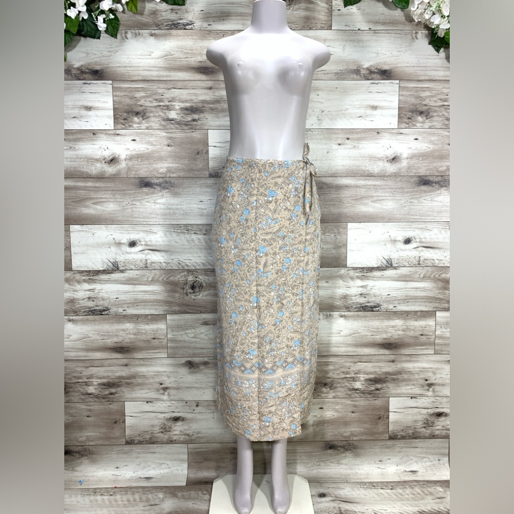 The Limited Vintage 90's Y2K 100% silk bohemian floral maxi wrap skirt size S